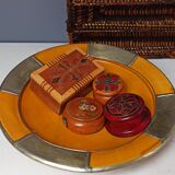 Vintage Moroccan ceramic yellow dish 33 cm