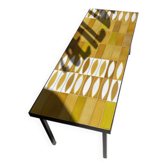 Coffee table signed R. Capron shuttle model