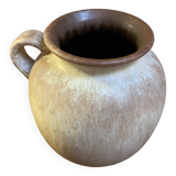 Scheurich 605-16 Brown-Beige Vase or Pot with Handle, West German Mid-Century Ceramics