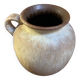 Vase ou pot brun-beige avec anse Scheurich 605-16, céramique ouest-allemande du milieu du siècle