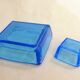 Paire de vide poche vintage en verre turquoise