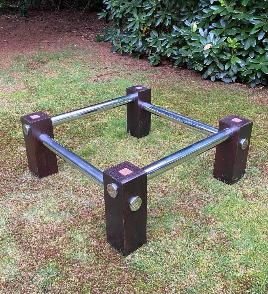 Wengé and Smoked Glass Coffee Table By Martin Visser For Spectrum Ca. 1970s