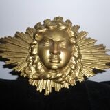 Sun, wall-mounted gilded wood