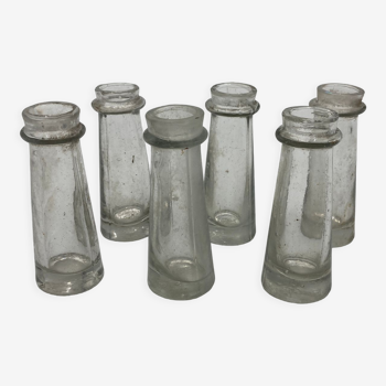 Set of 6 glass vials