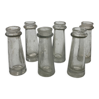 Set of 6 glass vials