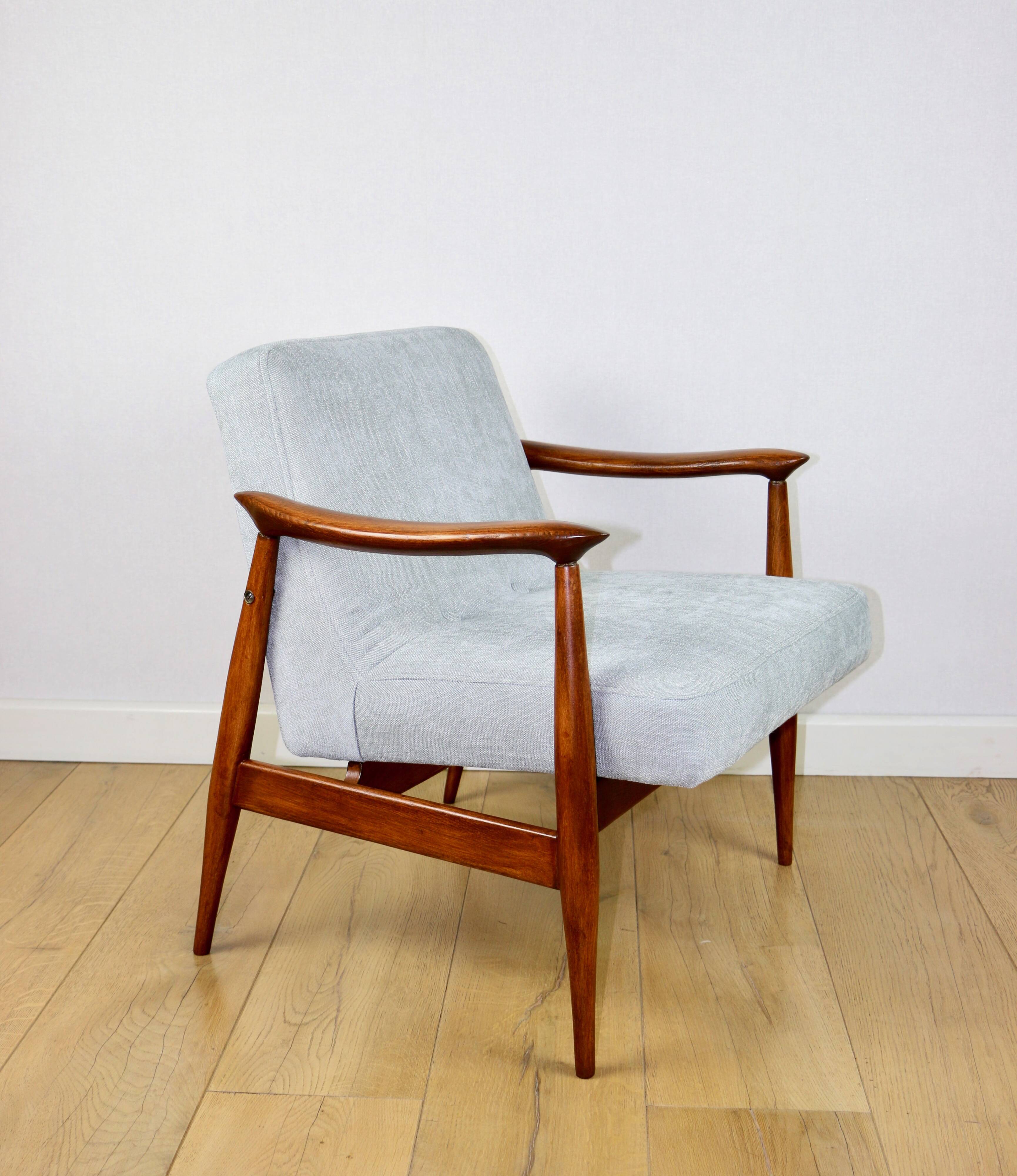 Light Blue GFM63 Lounge Chair by J. Kedziorek, 1970s