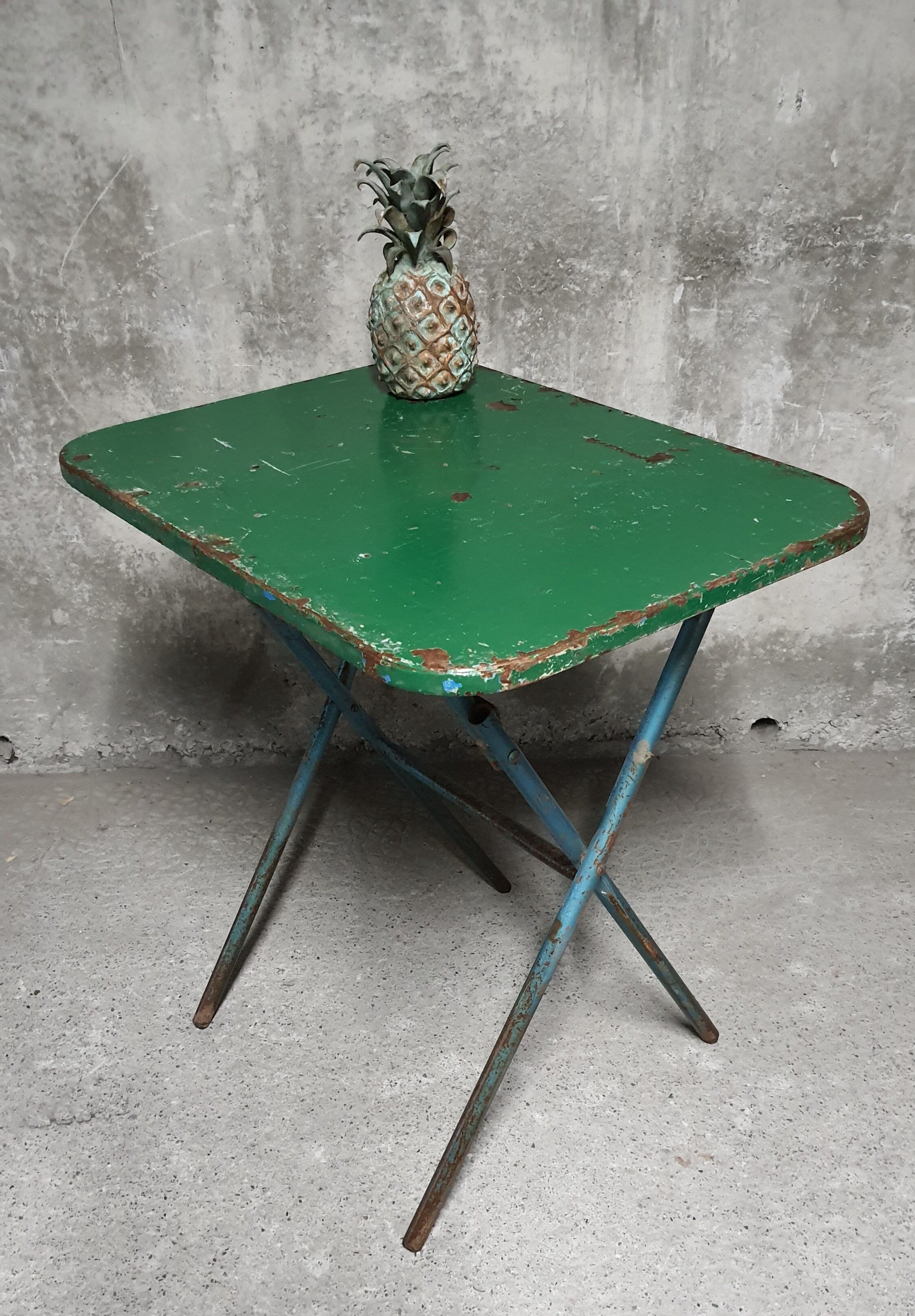 Painted metal folding table