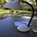 Adjustable white metal desk lamp