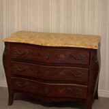 Curved commode in Louis XV style – Marble and bronze