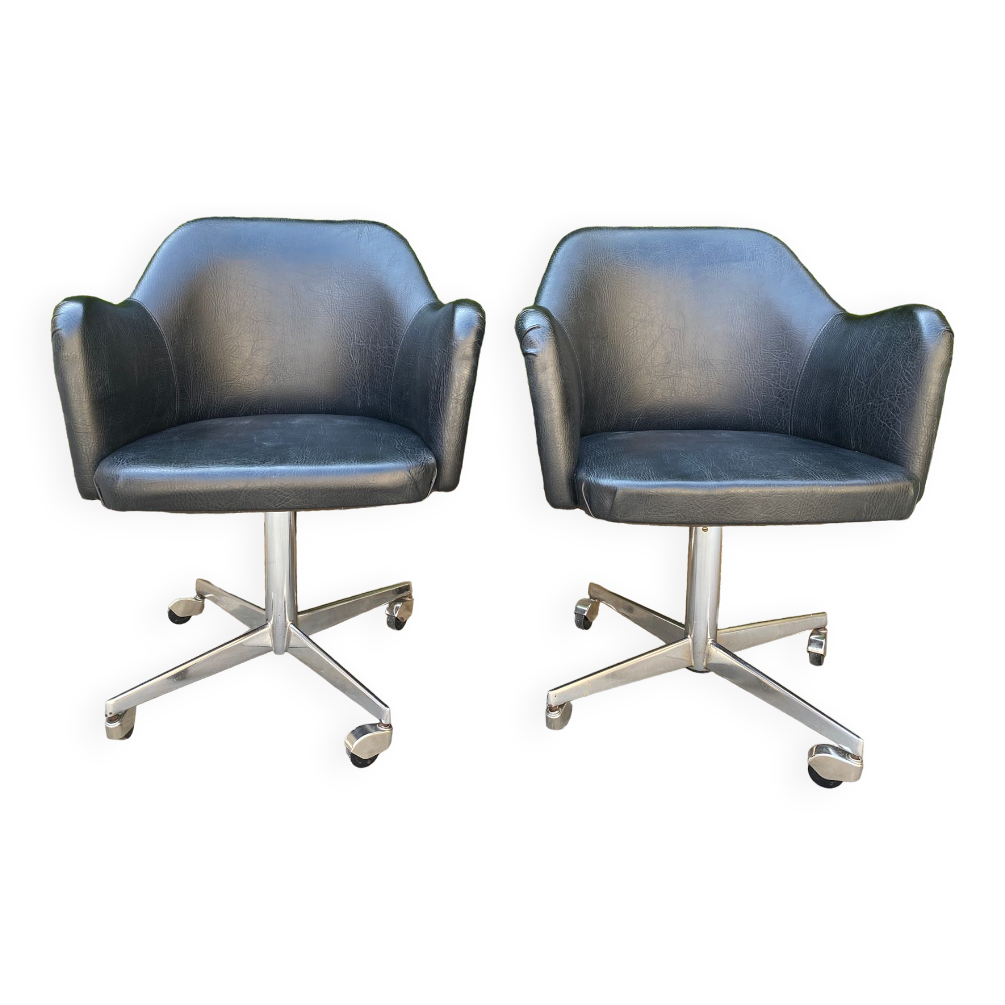 Pair of swivel armchairs 1960s Slovenia