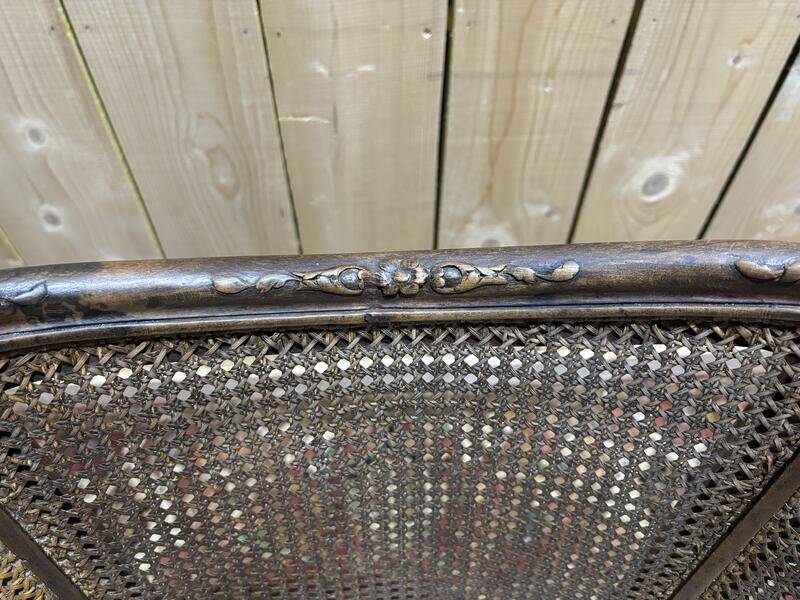 Fauteuil de bureau de style Louis XV canné