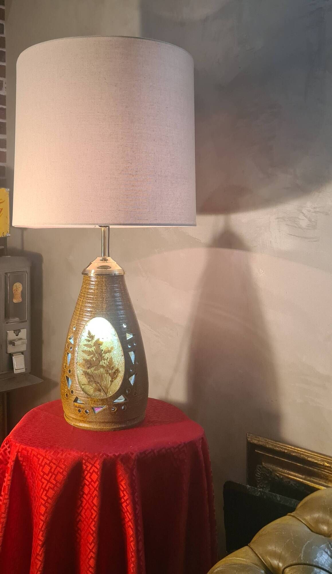 large lamp Accolay 87x44 in ceramic and resin inclusion Vintage/60 to 70