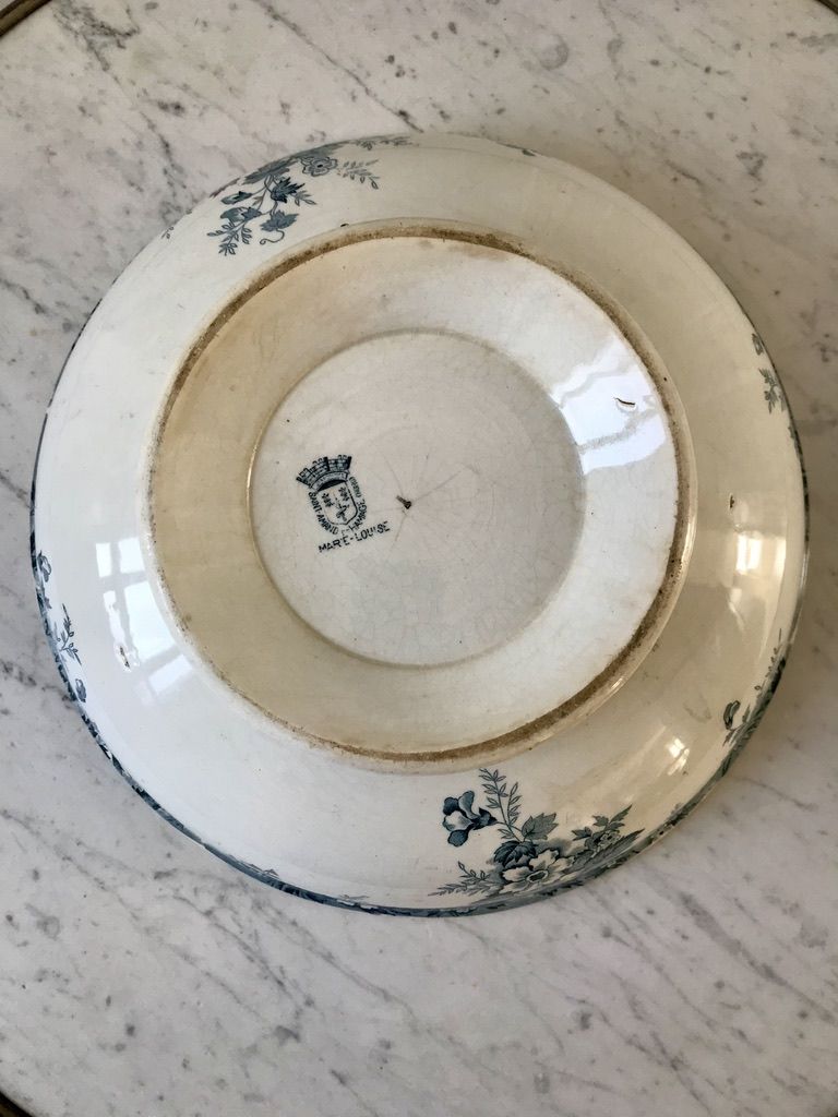Salad bowl in iron sand saint-amand model "marie-louise" 1880 - xixth