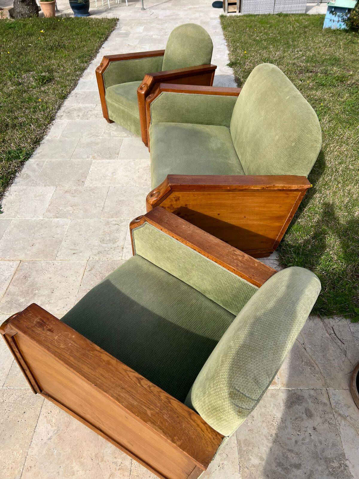 Art Deco sofa and armchairs