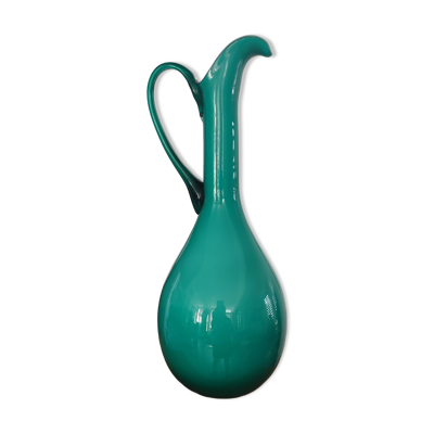 Vase-aiguière vintage en verre doublé Empoli