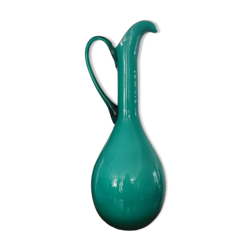 Vintage double glass vase-jug from Empoli (38 cm)