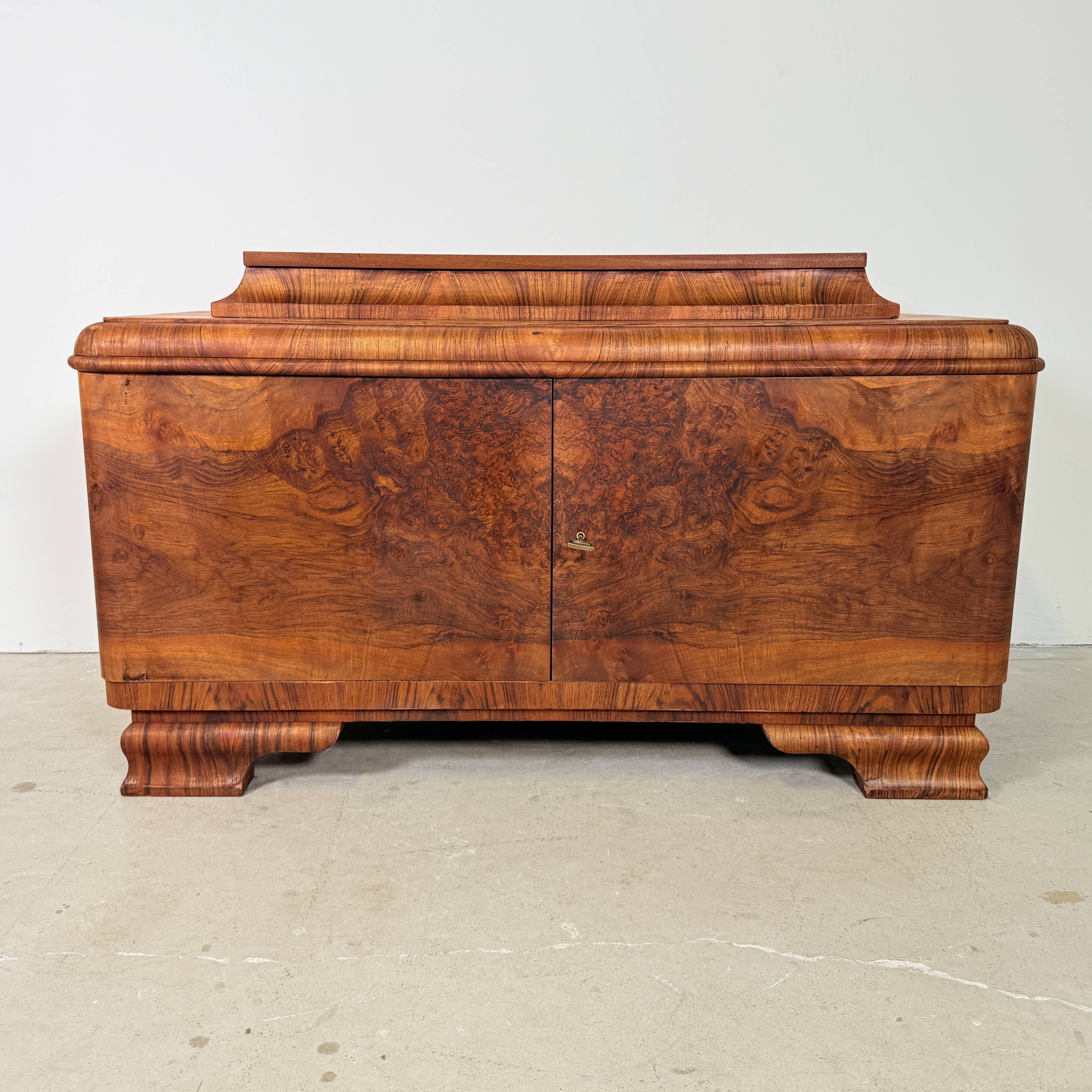 Vintage Art Deco-style walnut cabinet