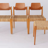 4 vintage chairs by Egon Eiermann bauhaus, Germany, 1950s