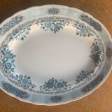 Large serving dish pontesa patterns blue flowers in vintage porcelain