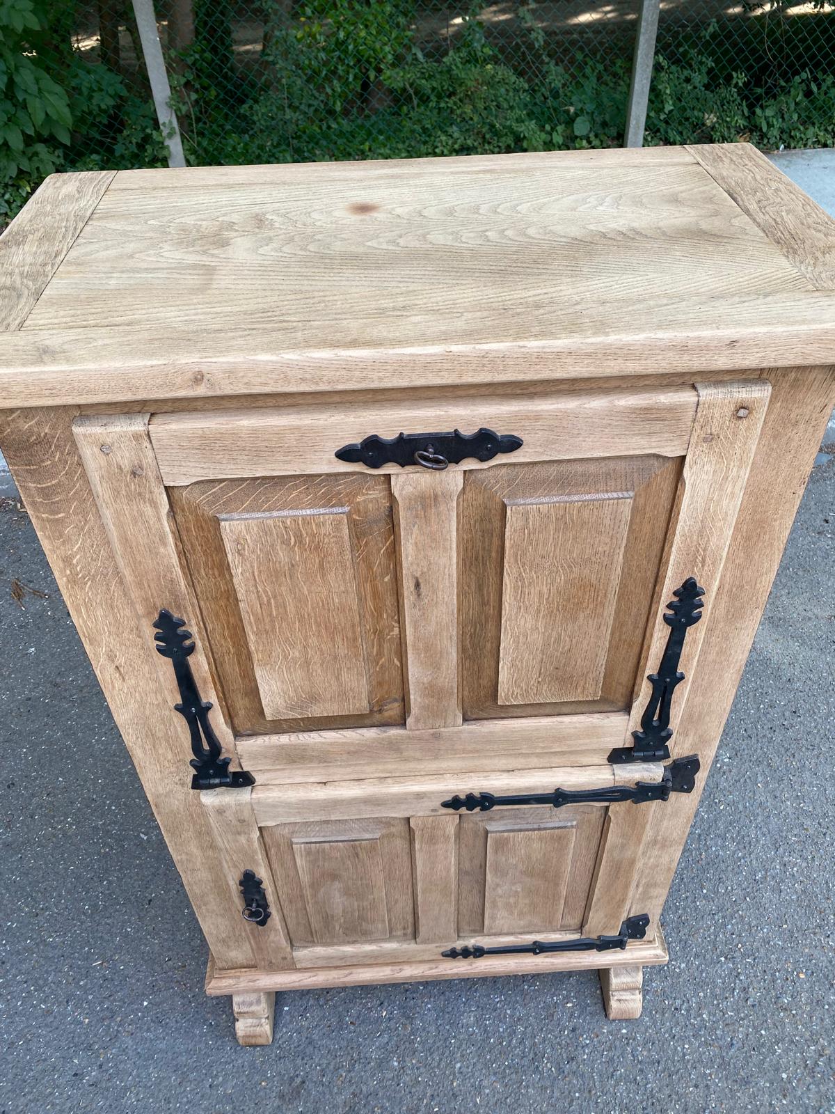 Renovated Spanish secretary in solid oak, 19th century