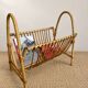 1970s rattan magazine rack