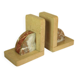 PAIR OF MARBLE BOOKENDS