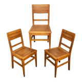 Set of 3 oak chairs from the 50s reconstruction period