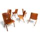 Set of 6 stackable dining chairs in Bauhaus style, 1960
