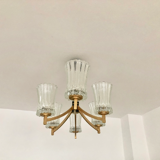 Chandelier 6 fires 1950 solid brass