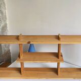 Solid pine shelf in 80s Maison Regain style