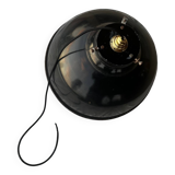Suspension industrielle XXL en tôle émaillée noire
