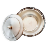 Sugar bowl, pot or cup with lid in Brushed Silver Metal 8Gr