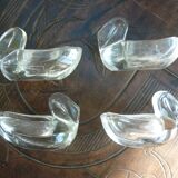 4 stylized swan-shaped salters