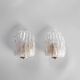 Vintage Italian Murano frosted glass wall sconces, 1980s.