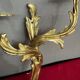 Pair of solid gilded bronze wall lights.