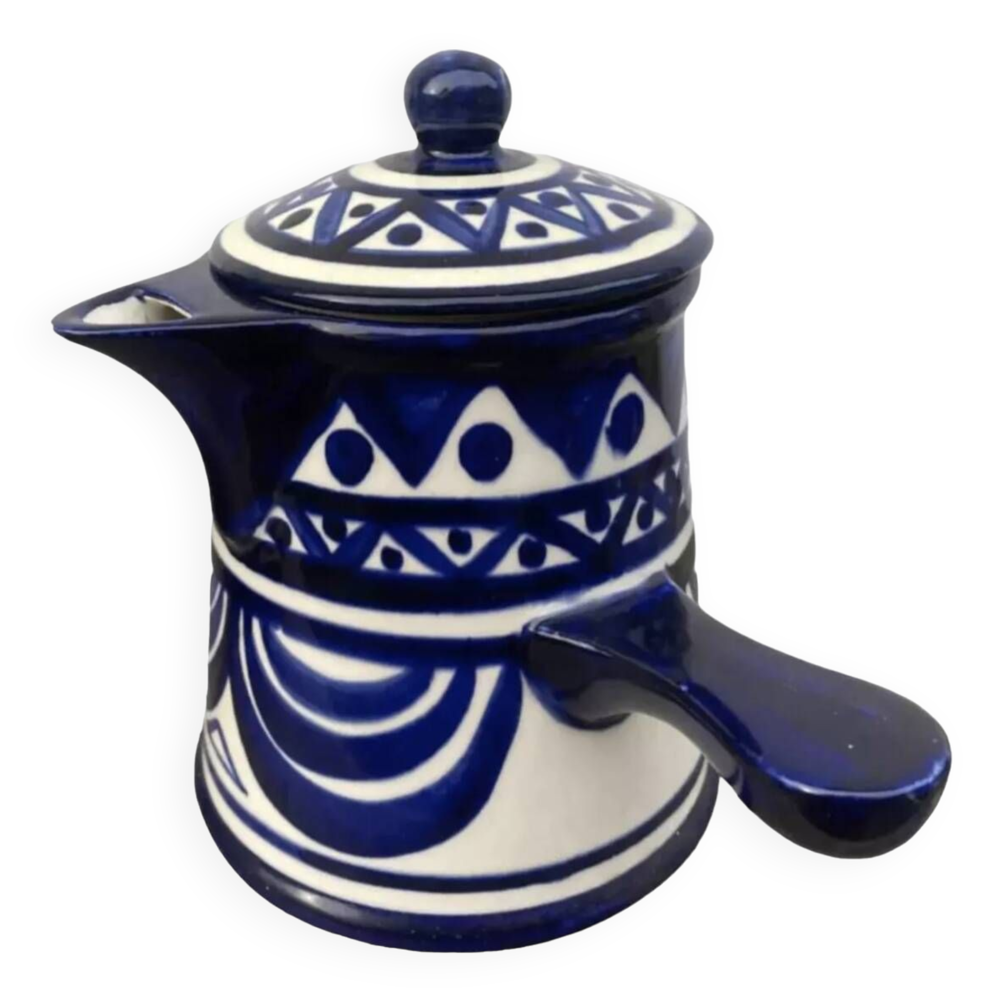 Blue and white ceramic teapot