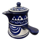 Blue and white ceramic teapot