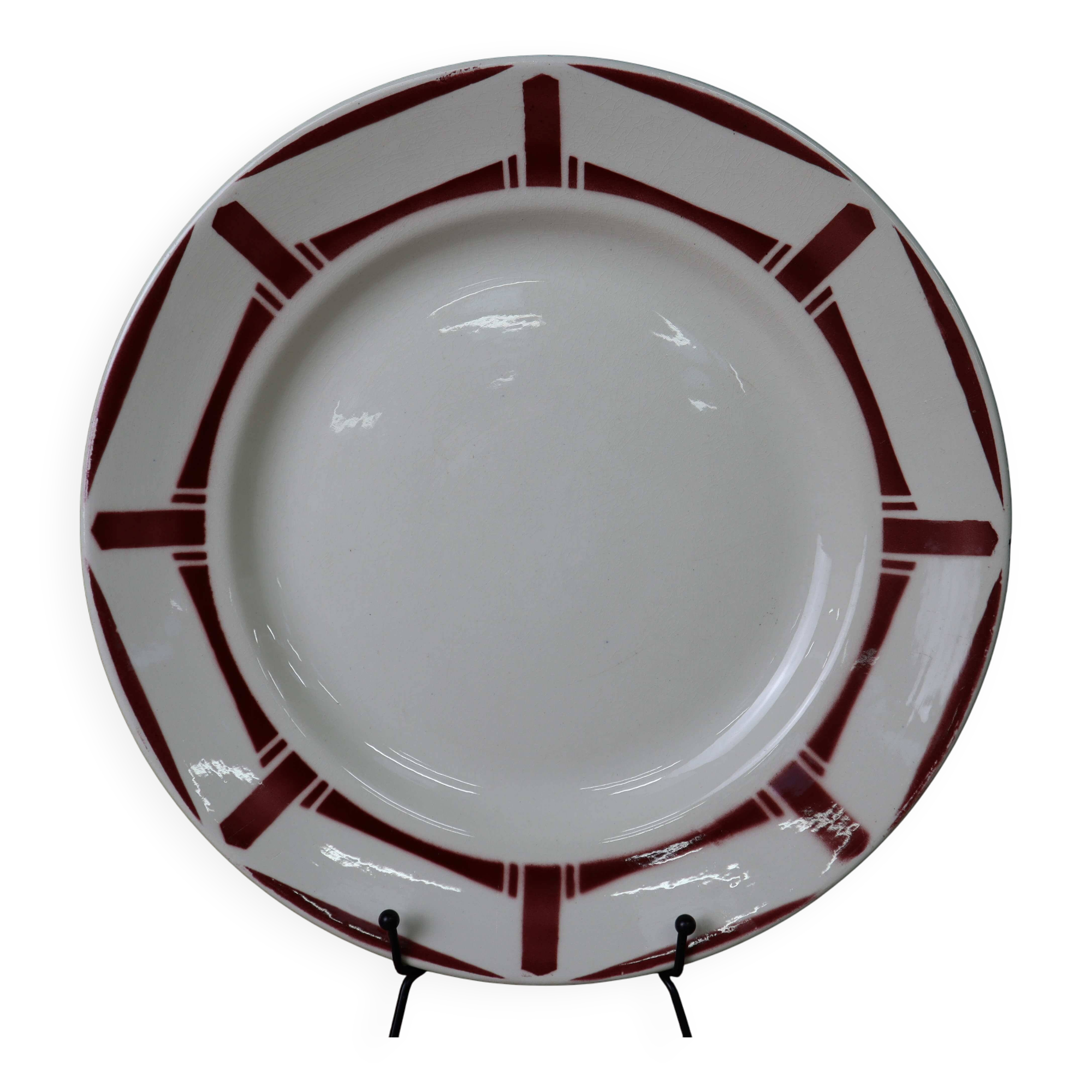 Ancien plat rond Badonviller modèle 'Louise'