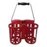 Red plastic bottle holder, Pola made in france