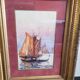 Watercolor painting "Gondola in Venice" by Alfred Justin Blondeau (XIXth).
