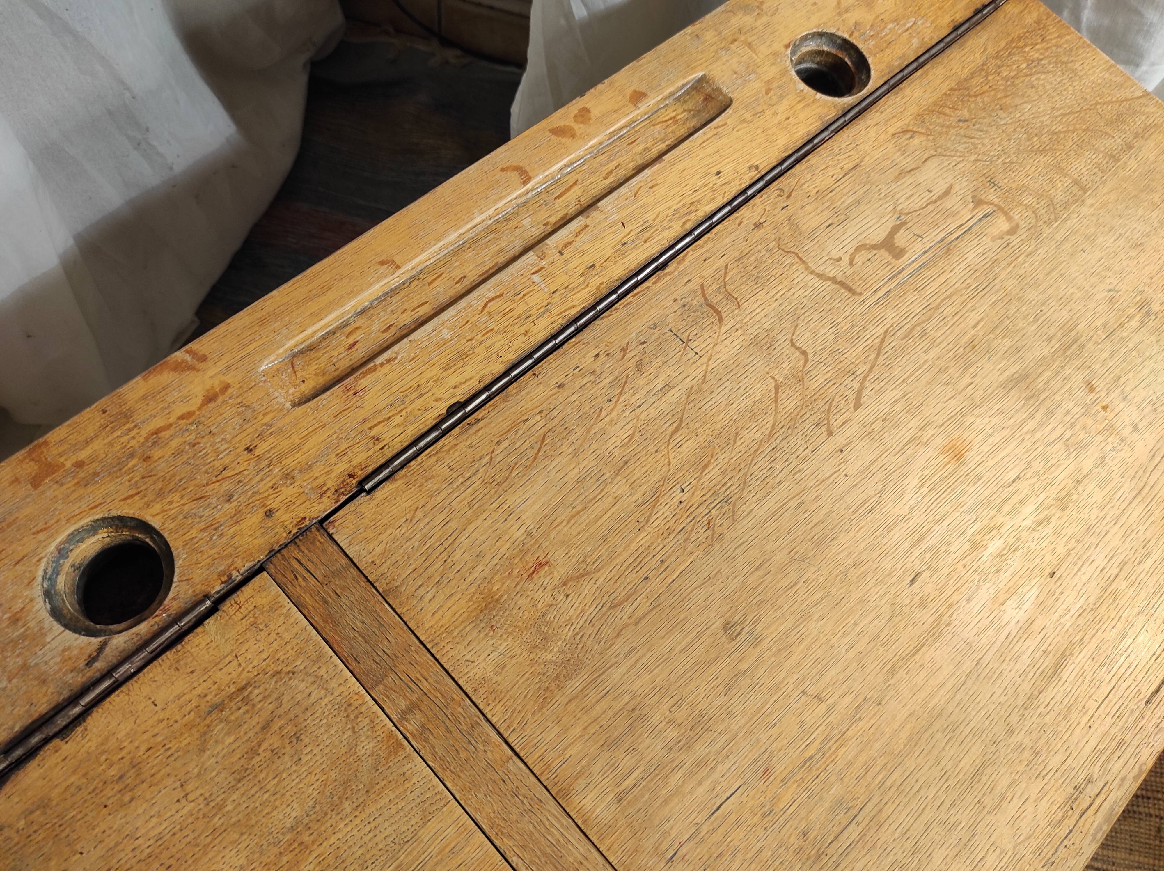 School desk table with locker 1960