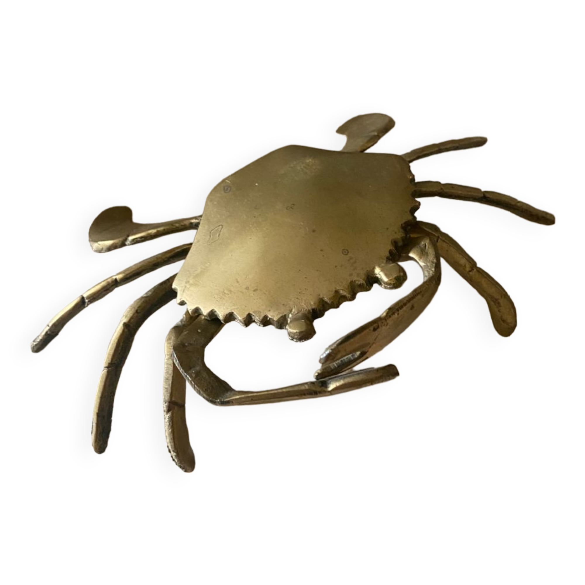 Vintage brass crab ashtray