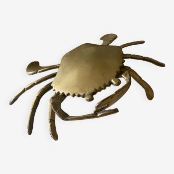 Cendrier crabe en laiton vintage