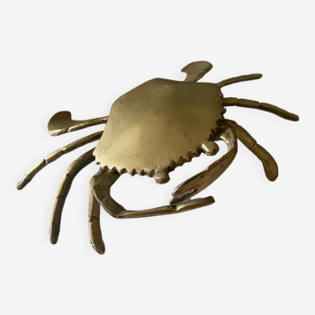 Vintage brass crab ashtray