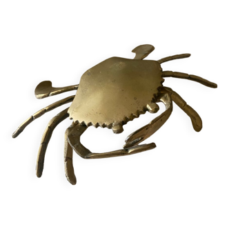 Cendrier crabe en laiton vintage