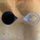 Pair of Antique Egg Cups in Black Opaline and Vintage Moulded Glass