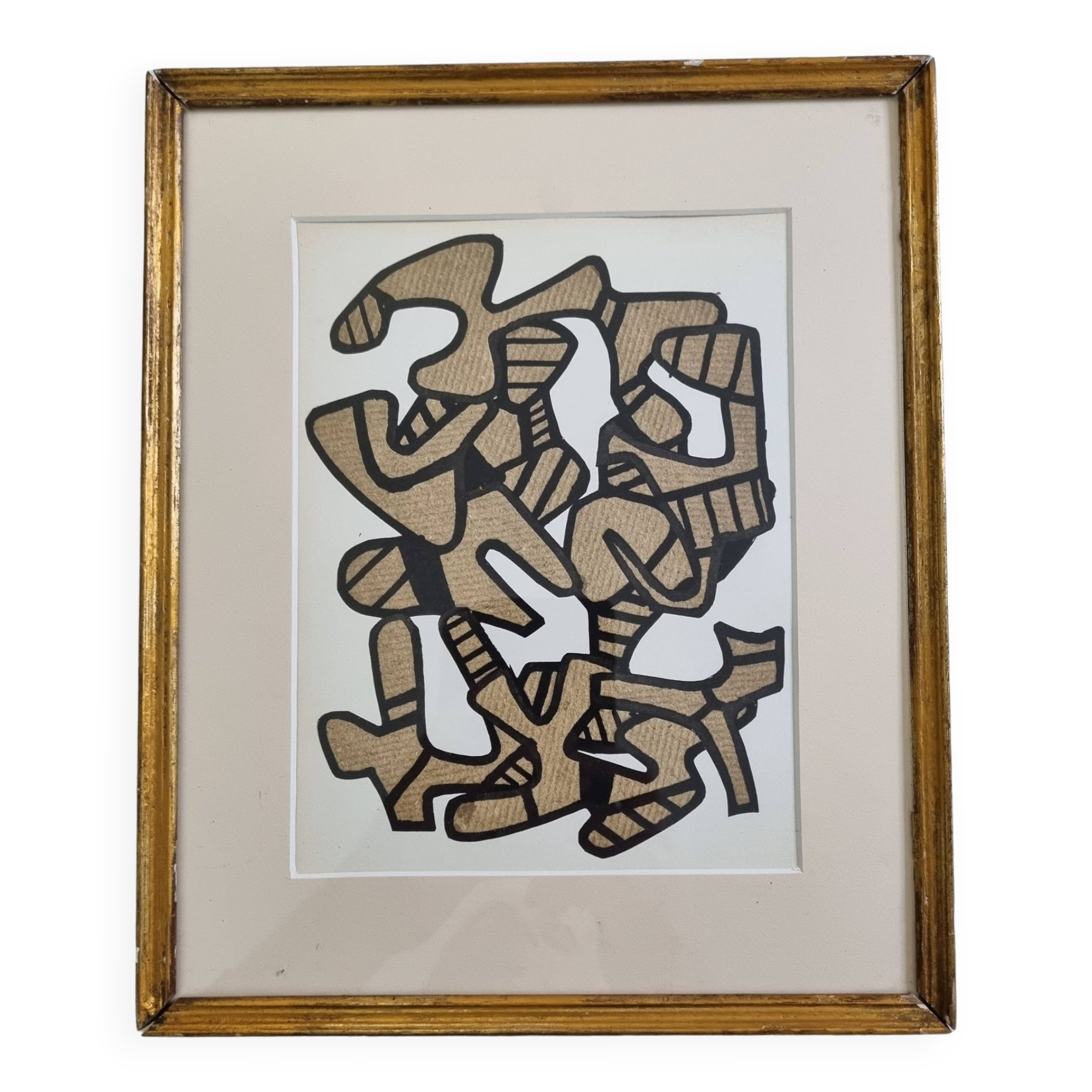 Screenprint after Jean Dubuffet framed under glass 25 cm by 30 cm