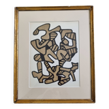 Screenprint after Jean Dubuffet framed under glass 25 cm by 30 cm
