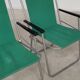 Set of 4 folding chairs with green canvas and aluminum frame