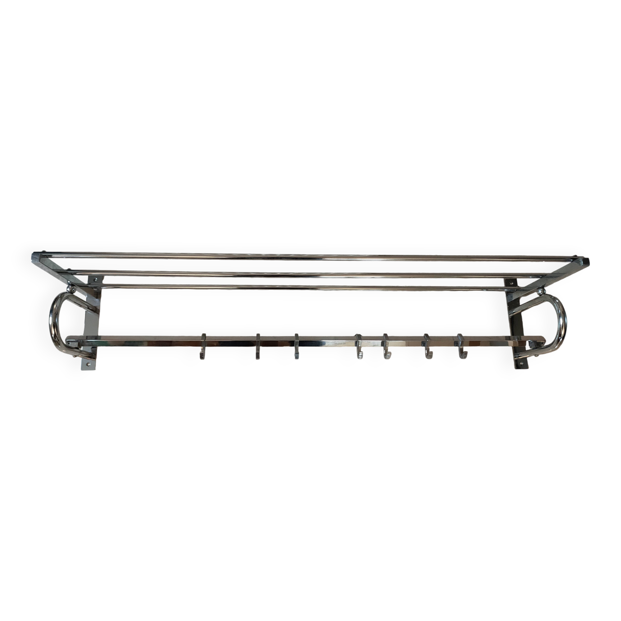 art deco coat rack in chrome metal